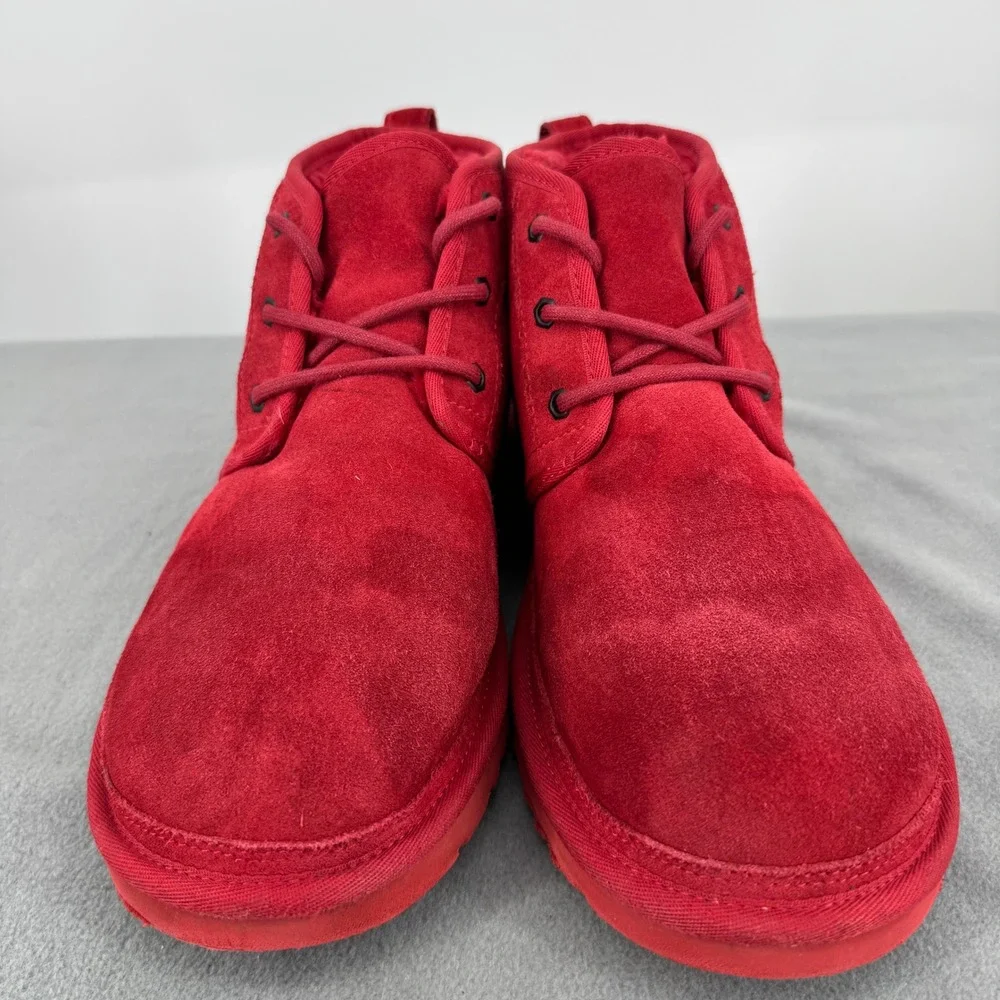 UGG Neumel Suede Boots Mens 12 Samba Red Chukka Lace Up S/N 3236